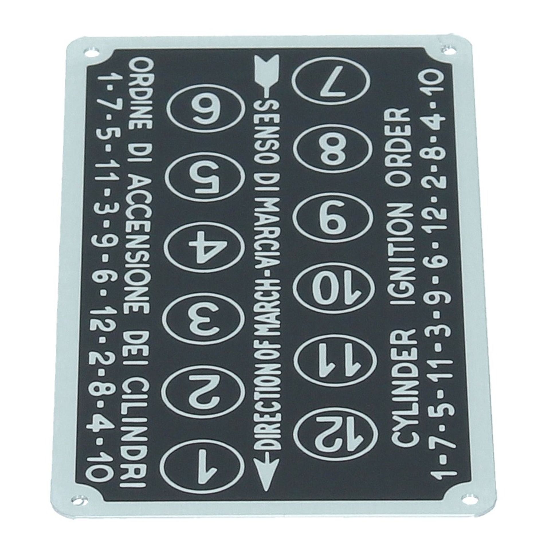 Front Cover Firing Order Tag