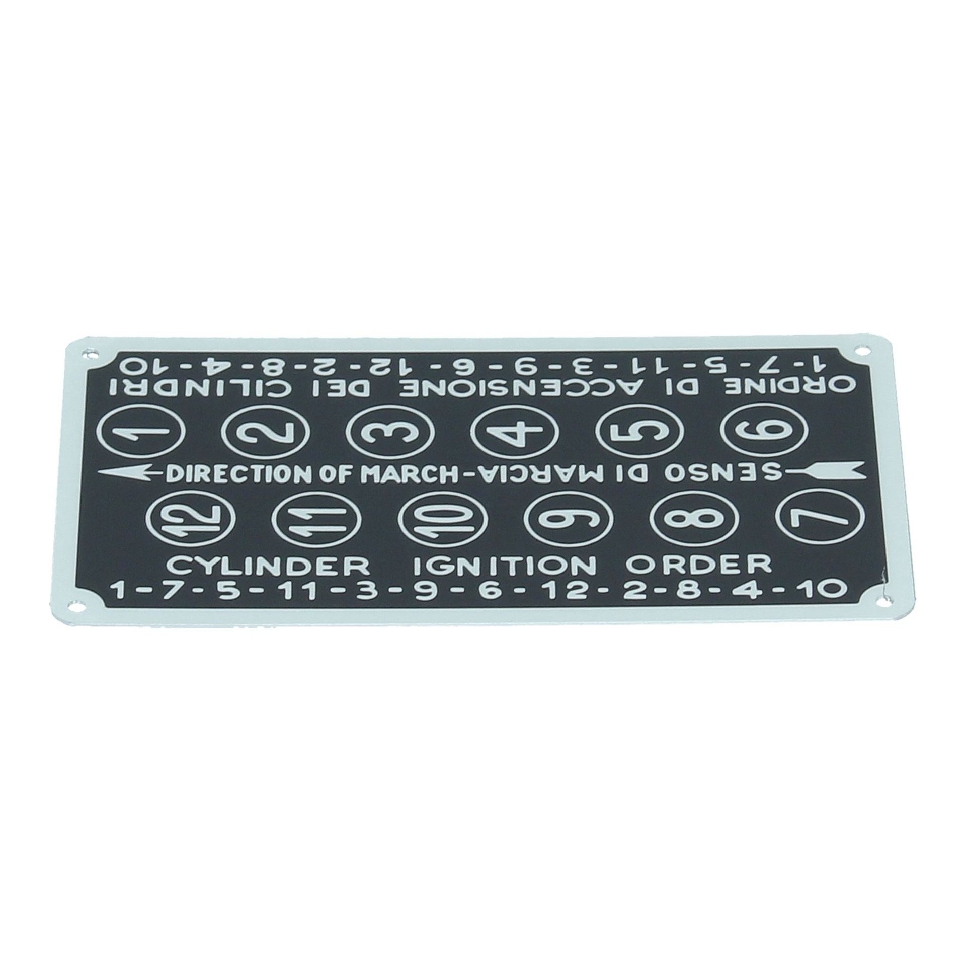 Front Cover Firing Order Tag