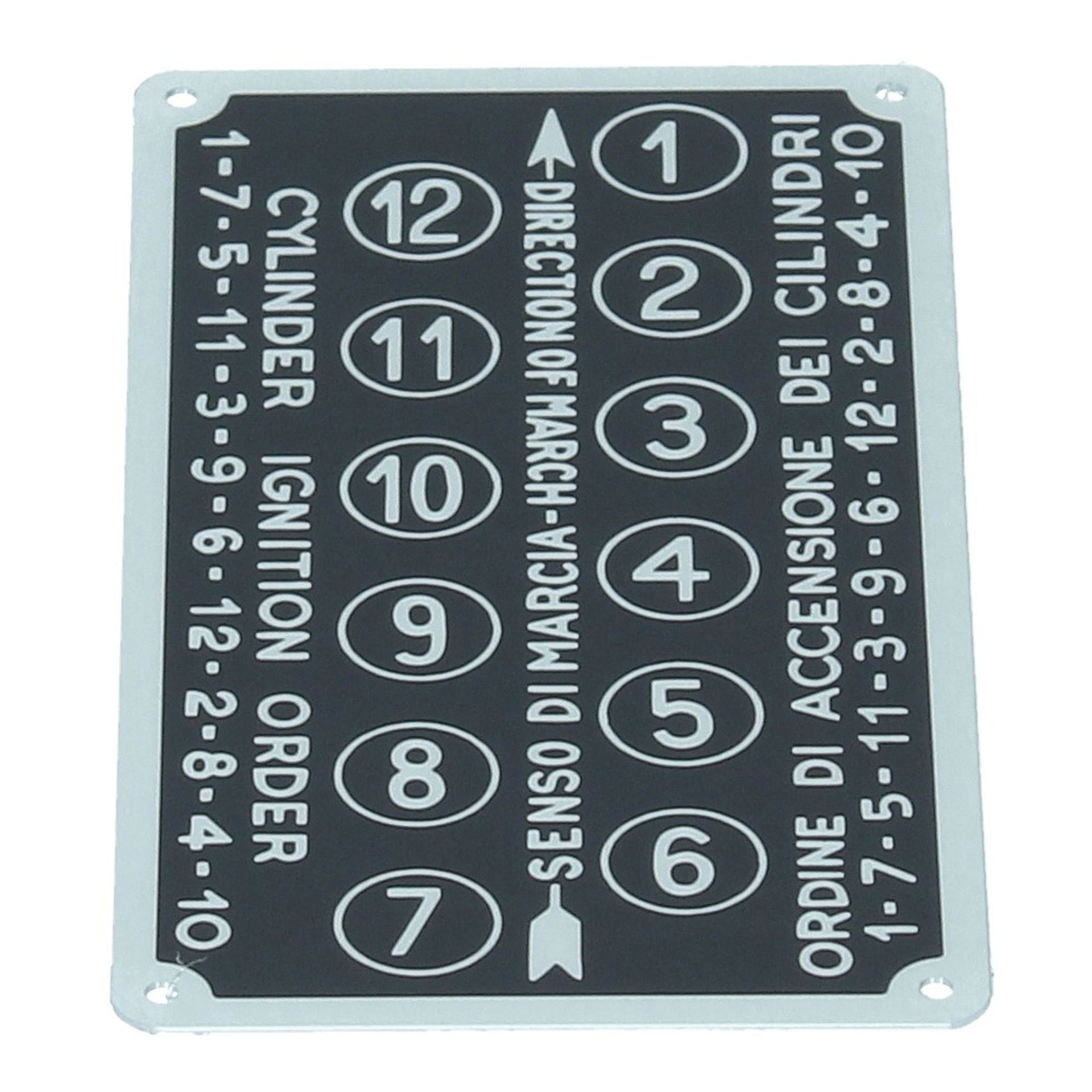 Front Cover Firing Order Tag