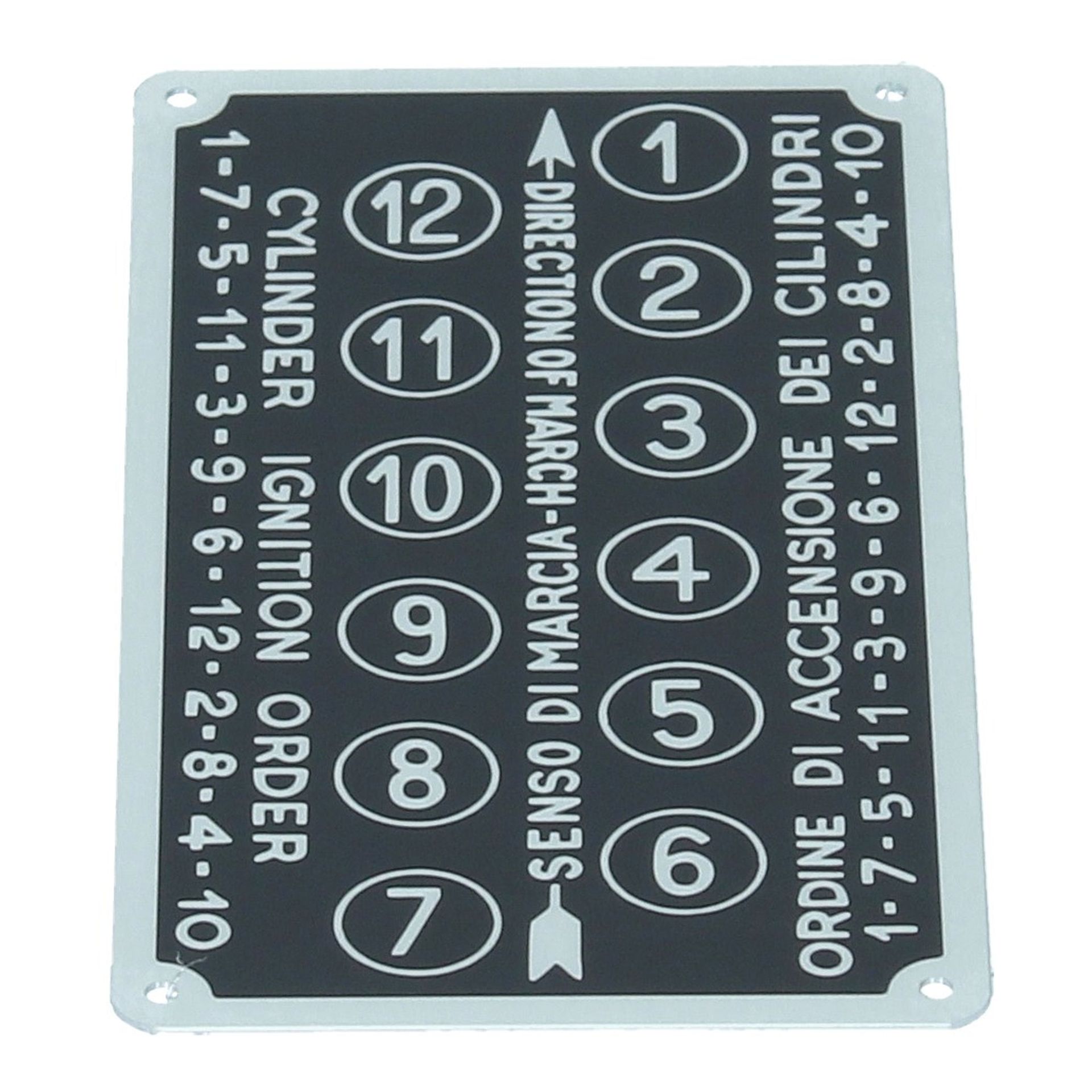 Front Cover Firing Order Tag