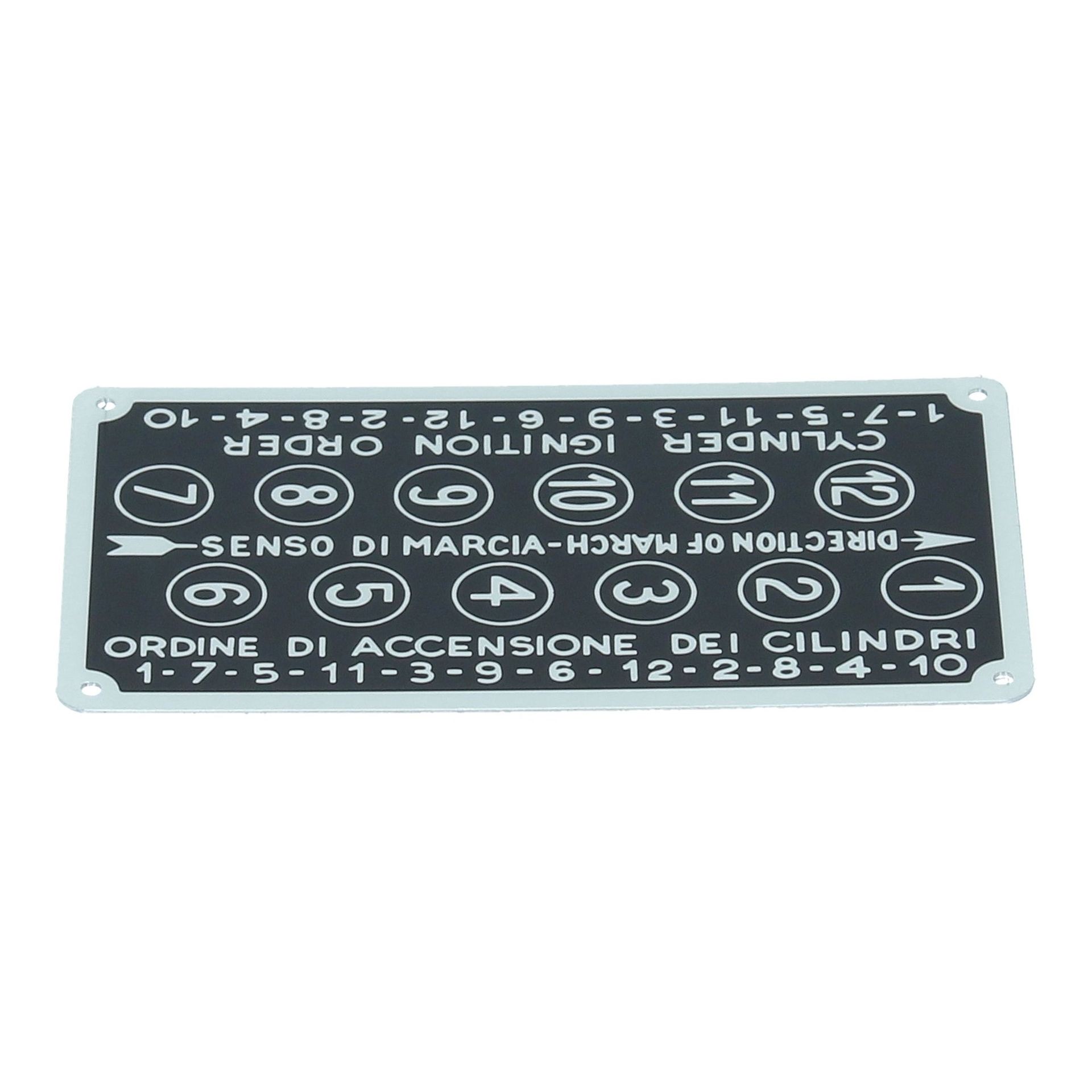 Front Cover Firing Order Tag