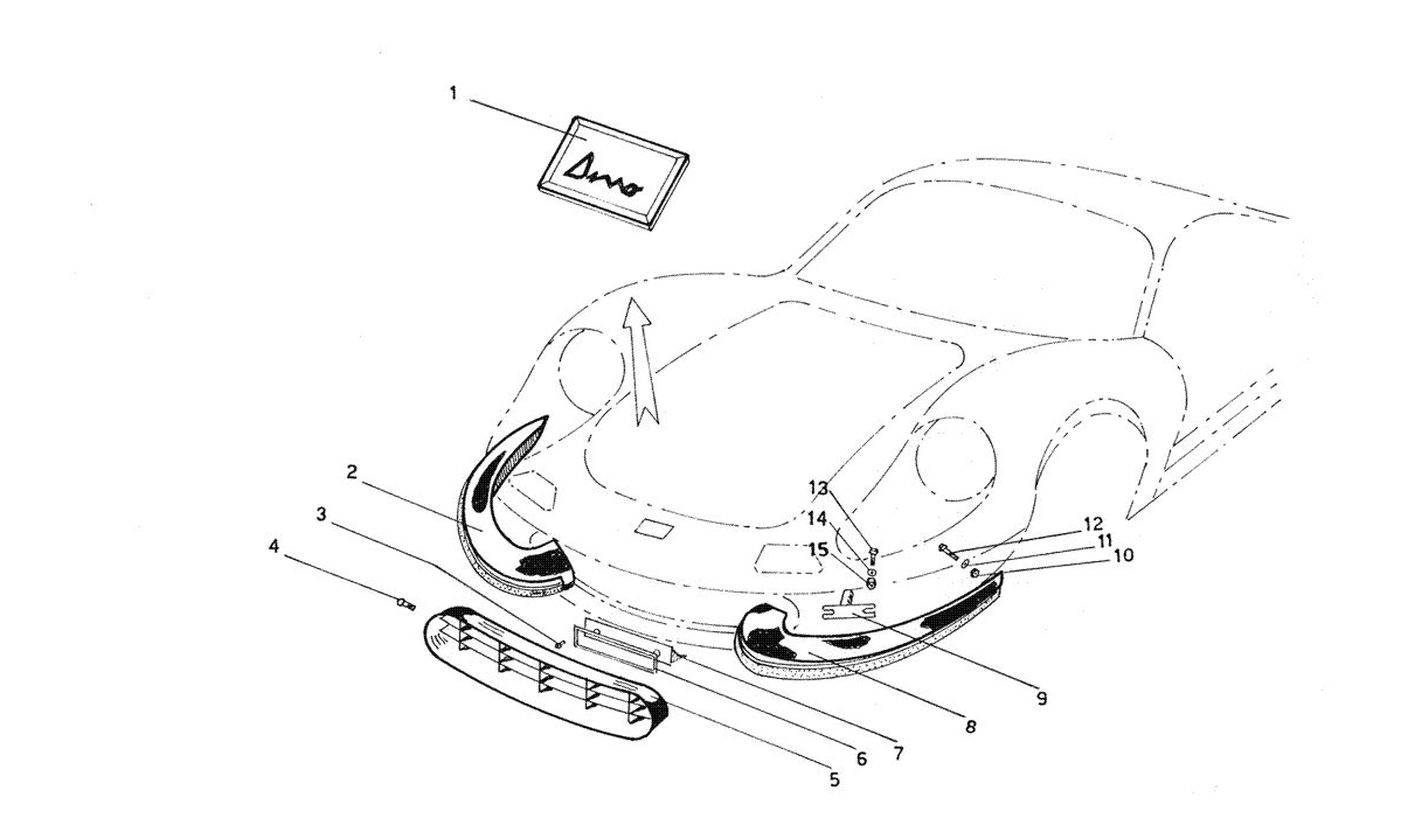 Schematic: Front Bumpers, Grills & Fixings