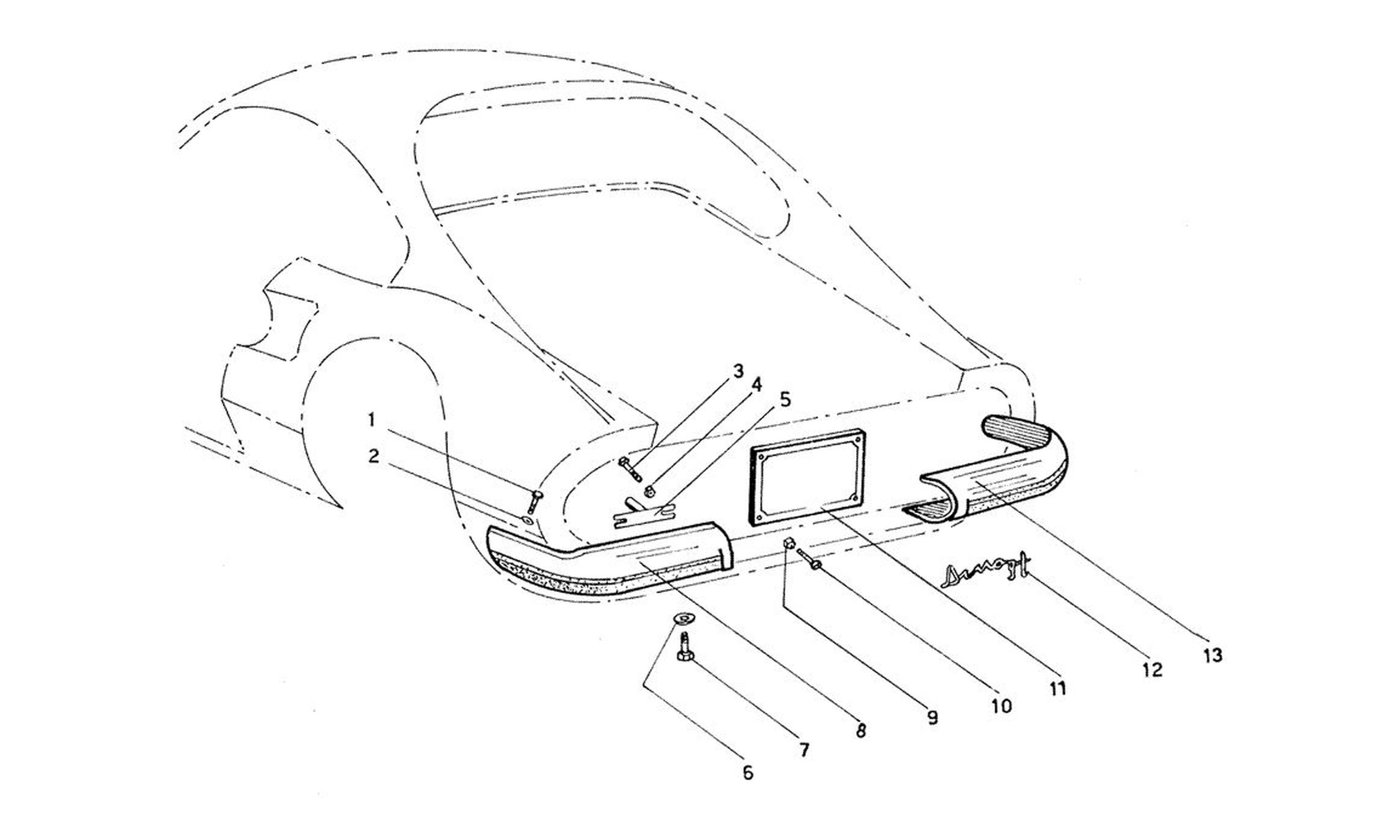 Schematic: Rear Bumpers & Fixings