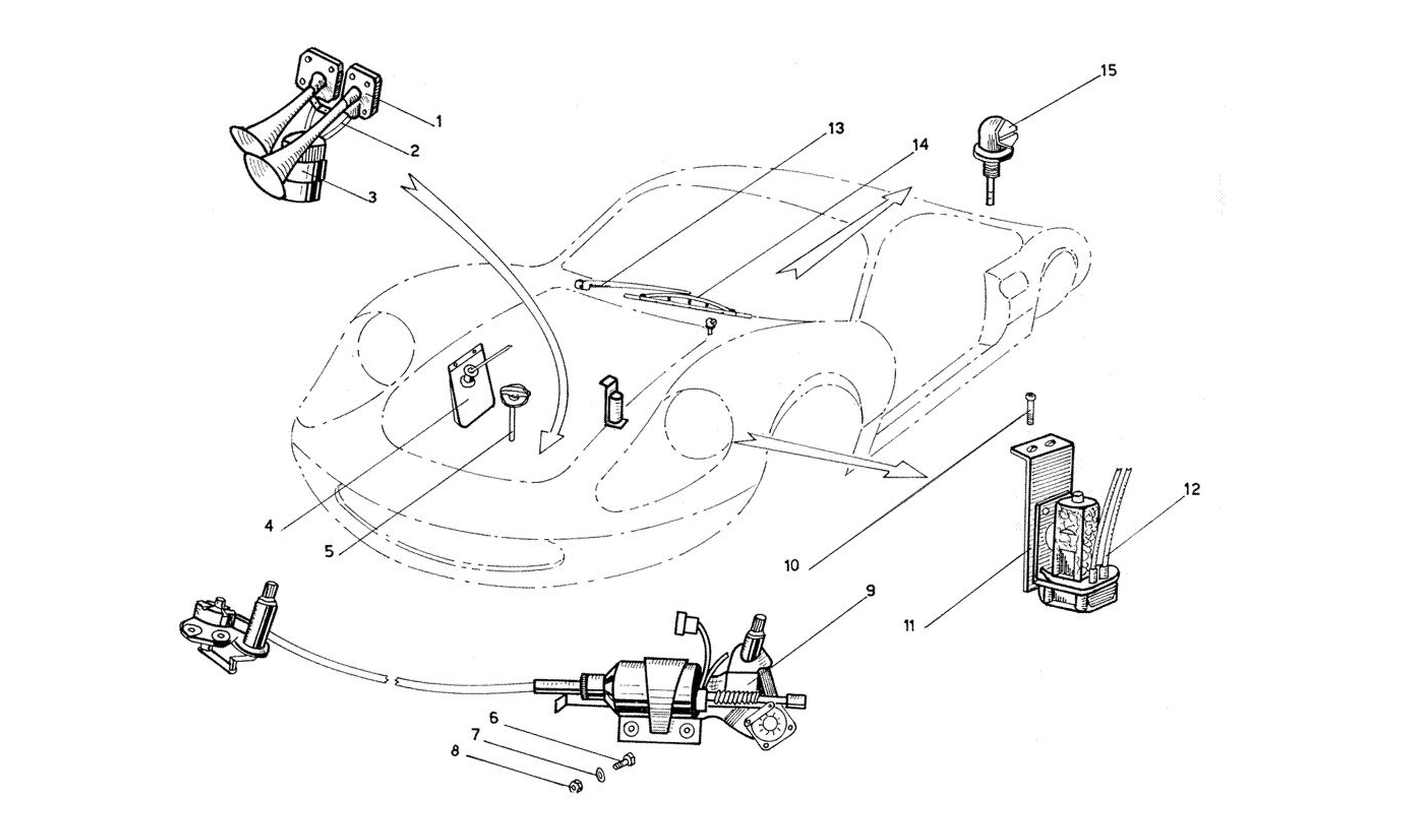 Schematic: Wiper Mec, Washer Bag & Horns