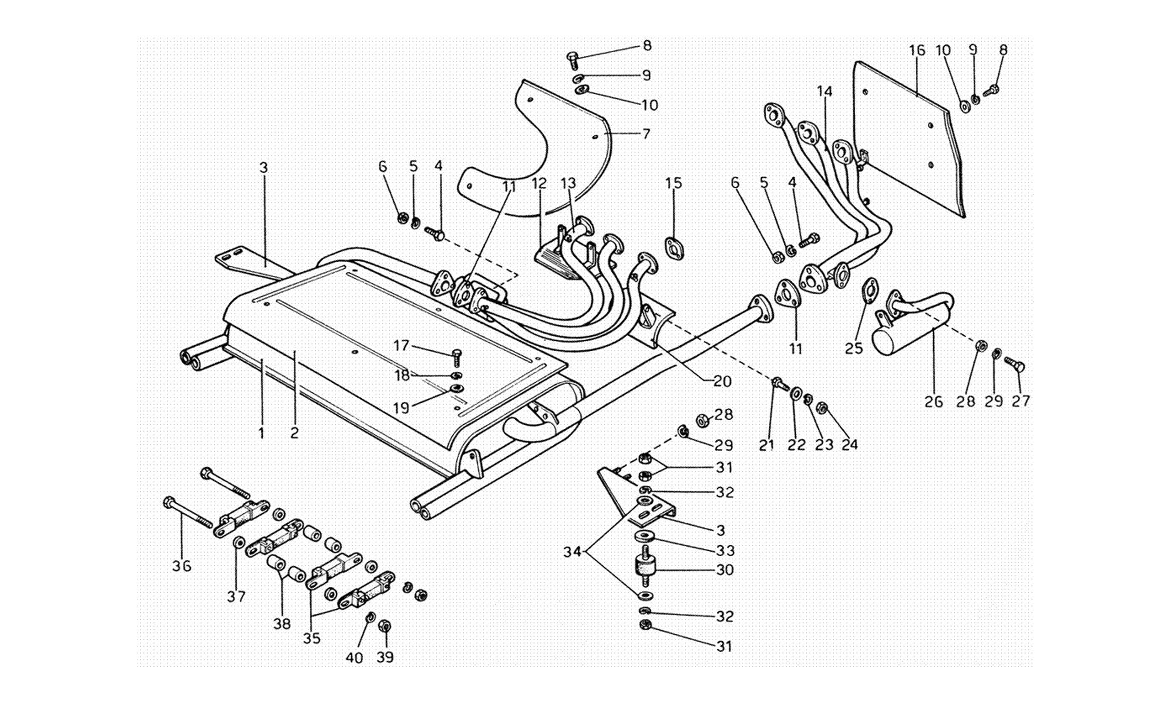 Schematic: Exhaust Pipes Assembly