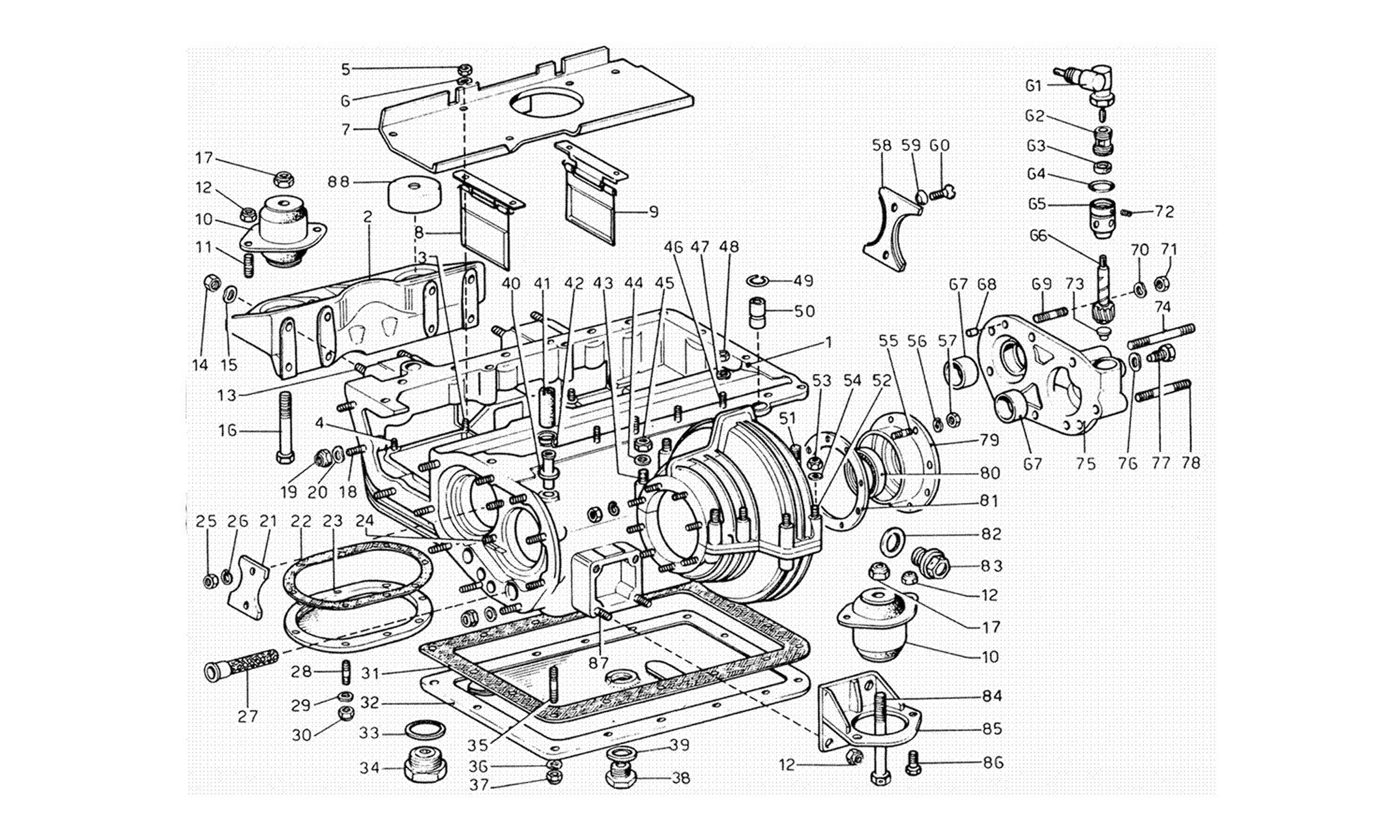 Schematic: Oil Sump Gear Box And Differential