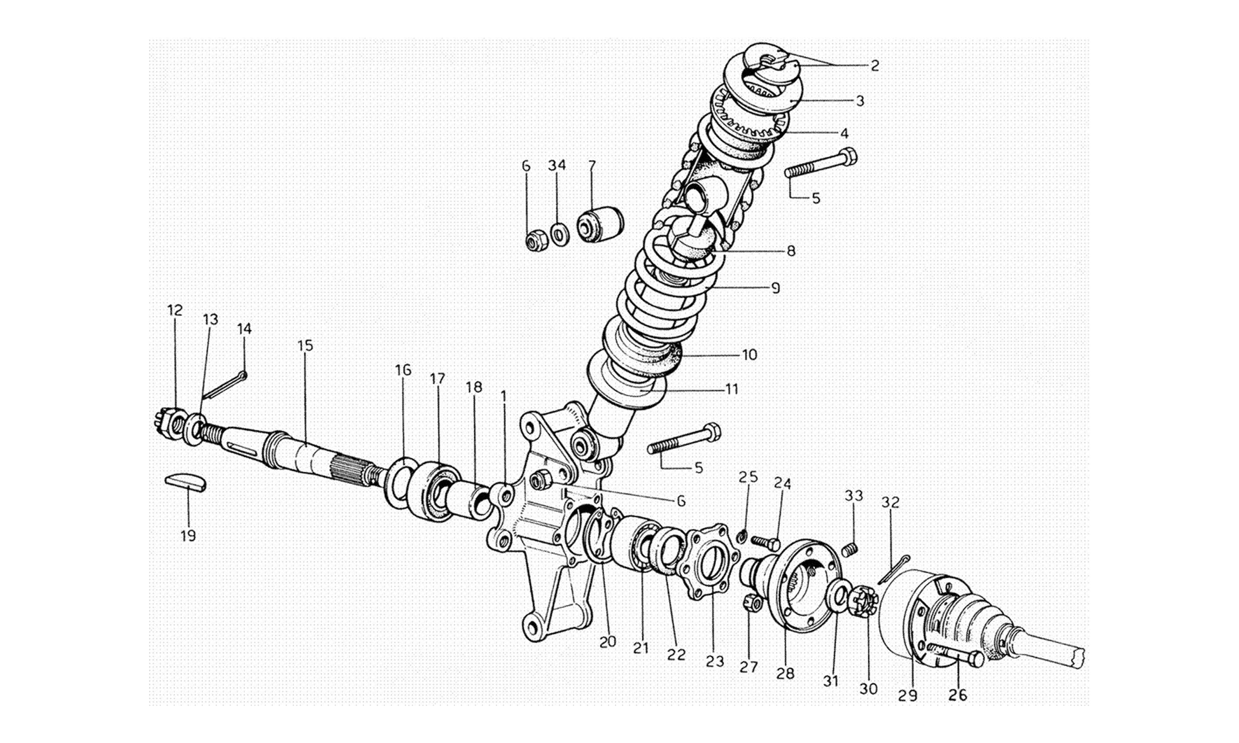 Schematic: Rear Suspension Shock Absorber