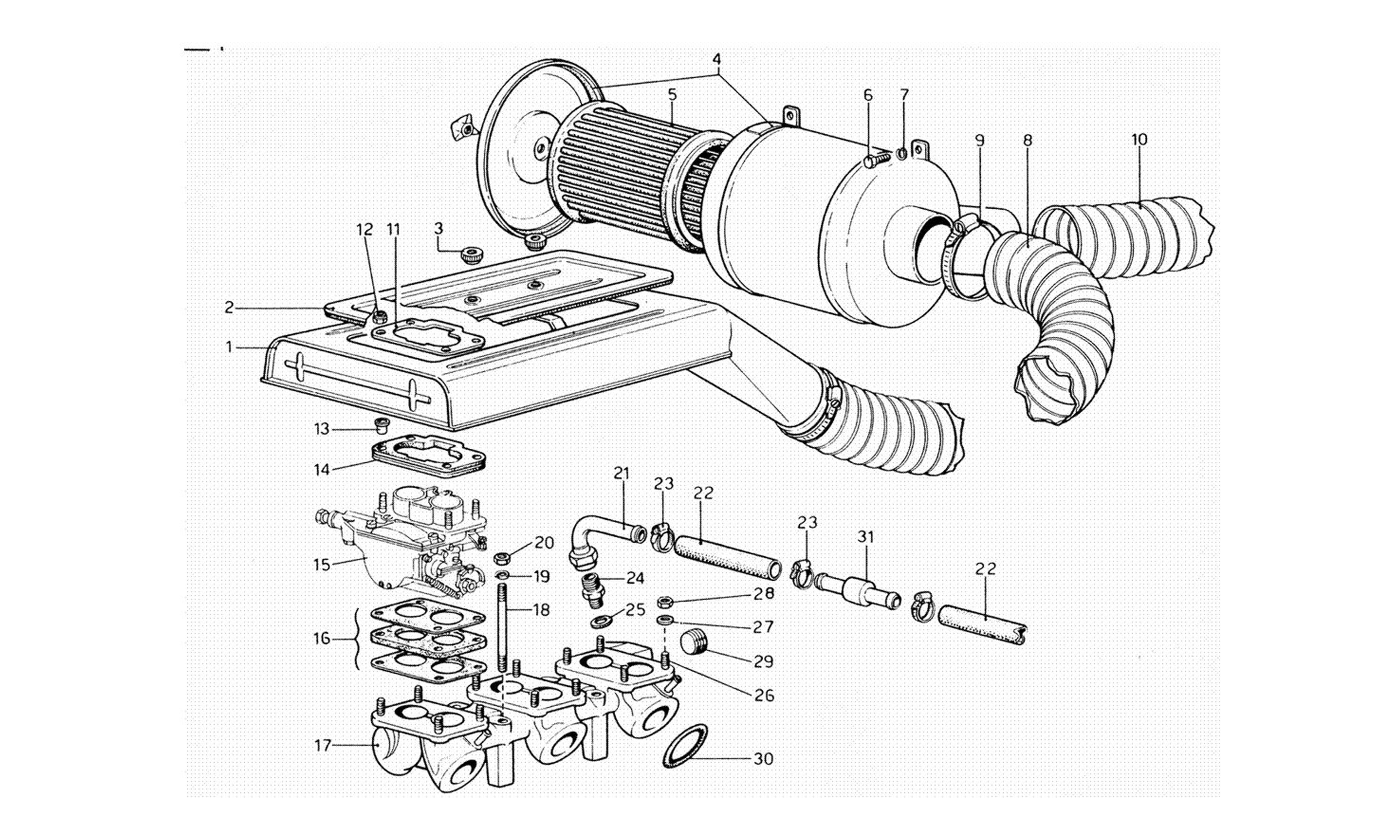 Schematic: Air Filter And Manifolds