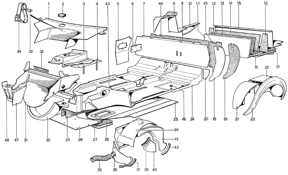 Schematic: Body Shell - Inner Elements