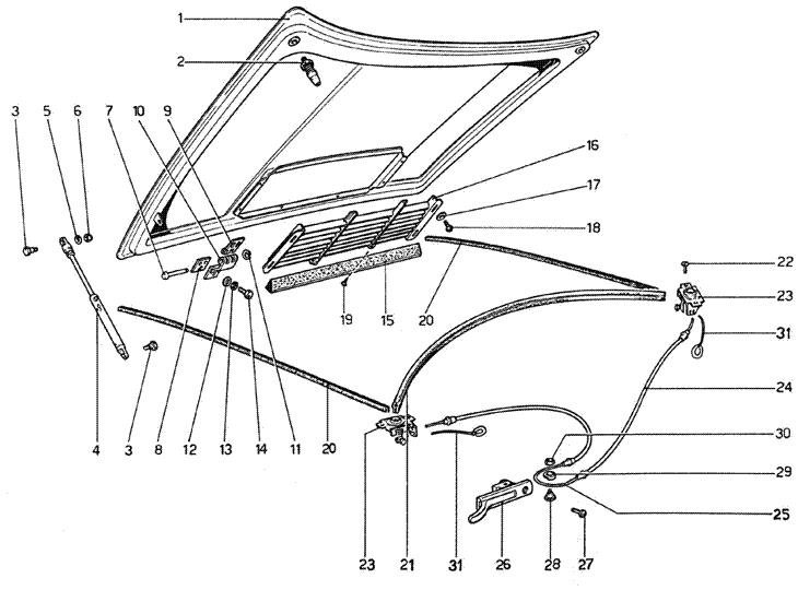 Schematic: Front Compartment Lid