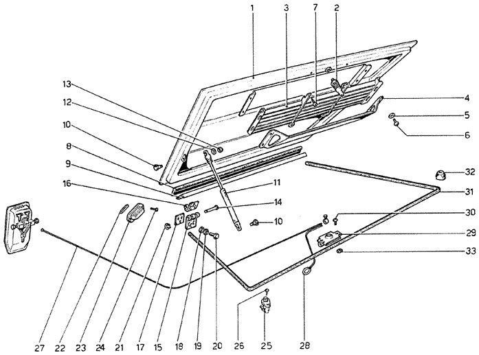 Schematic: Engine Compartment Lid And Carpeting