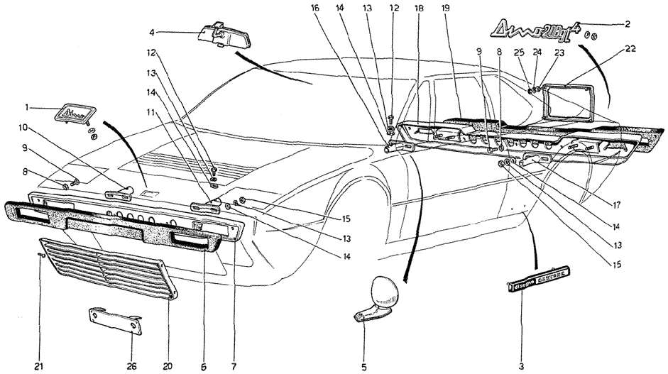 Schematic: Bumpers And Mouldings