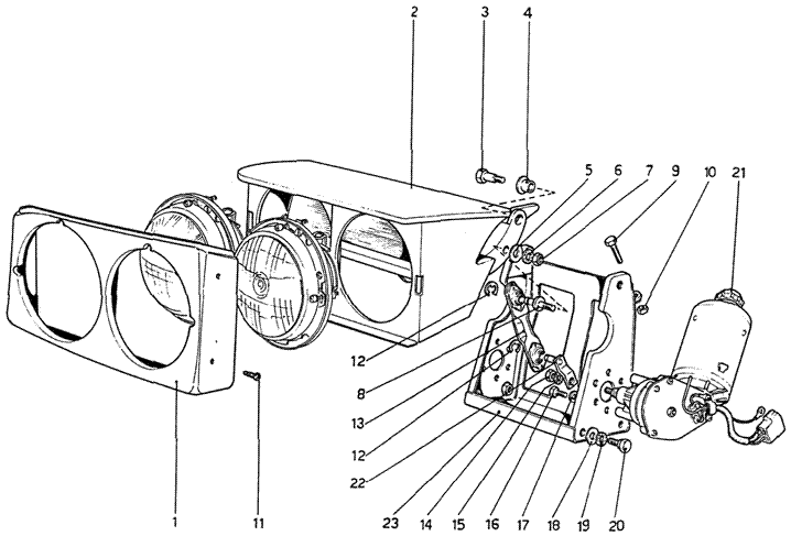 Schematic: Headlights Lifting Device