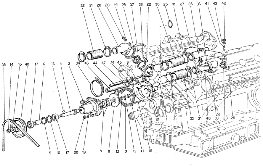 Schematic: Water Pump And Pipings