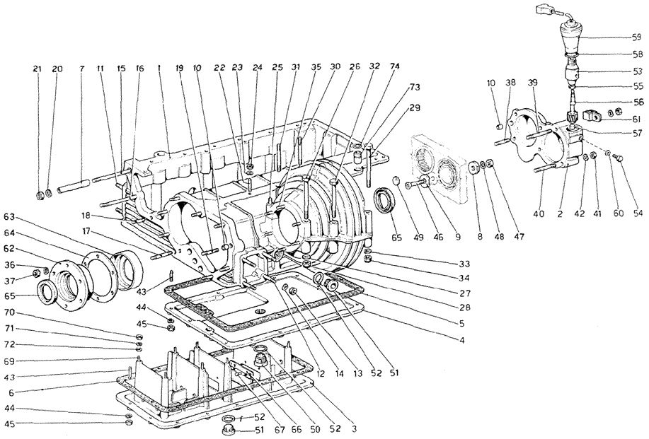 Schematic: Gearbox - Differential Housing And Oil Sump