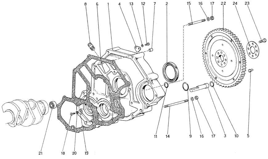 Schematic: Flywheel And Clutch Housing Spacer