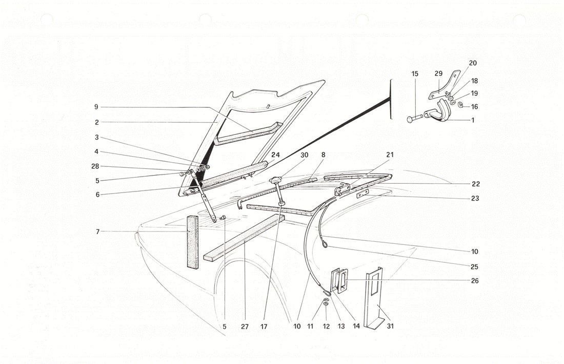 Schematic: Front compartment lid