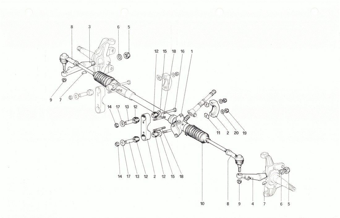 Schematic: Steering box and linkage