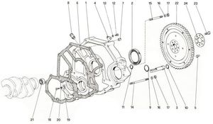 Flywheel and clutch housing spacer