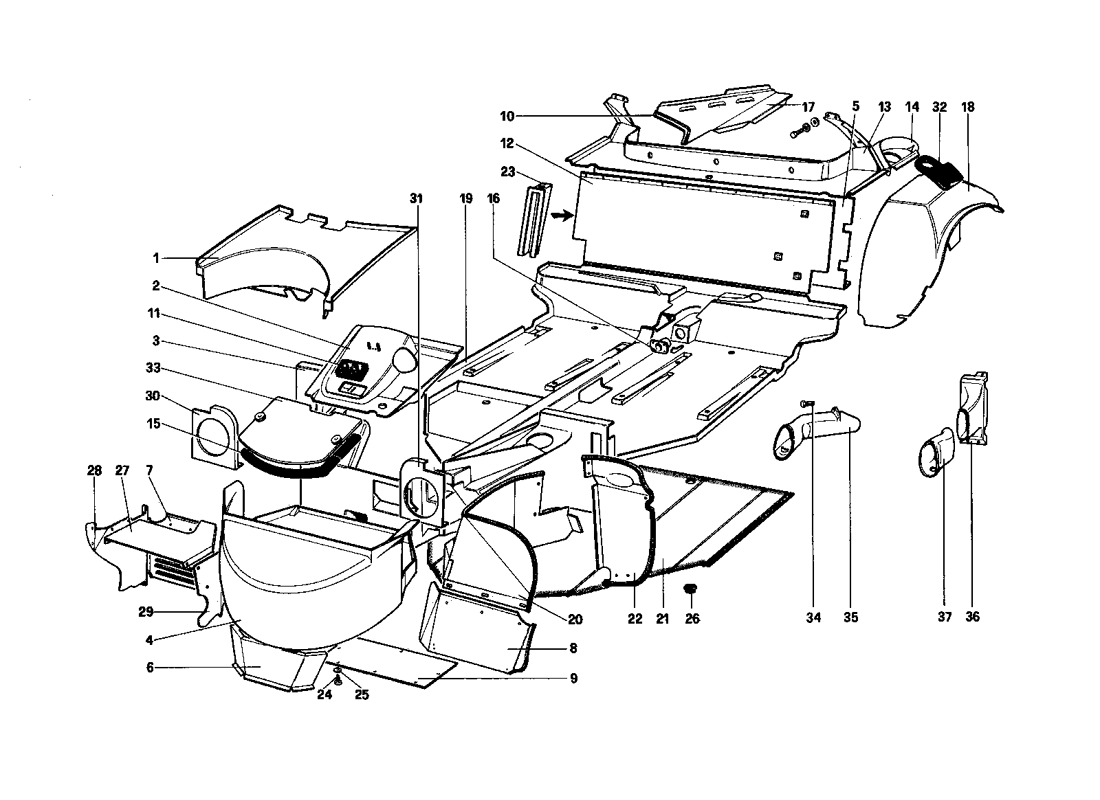 Schematic: Body Shell - Inner Elements