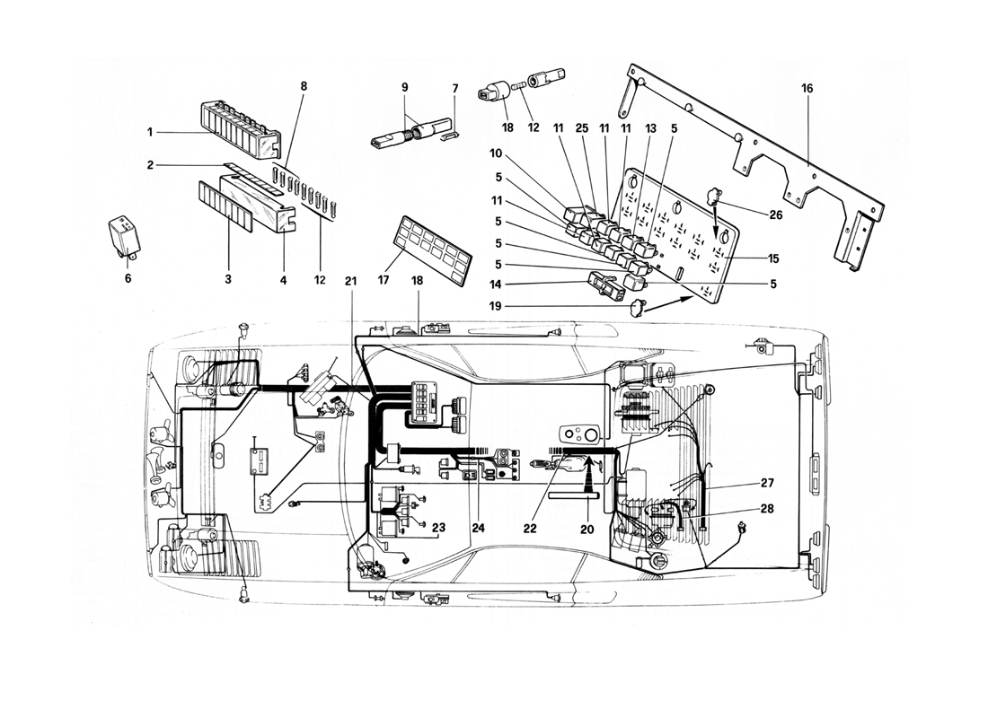 Schematic: Electrical System - Cables, Fuses And Relays