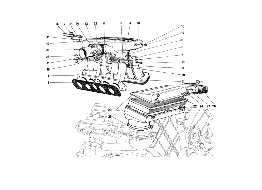 Schematic: Air Intake And Manifolds