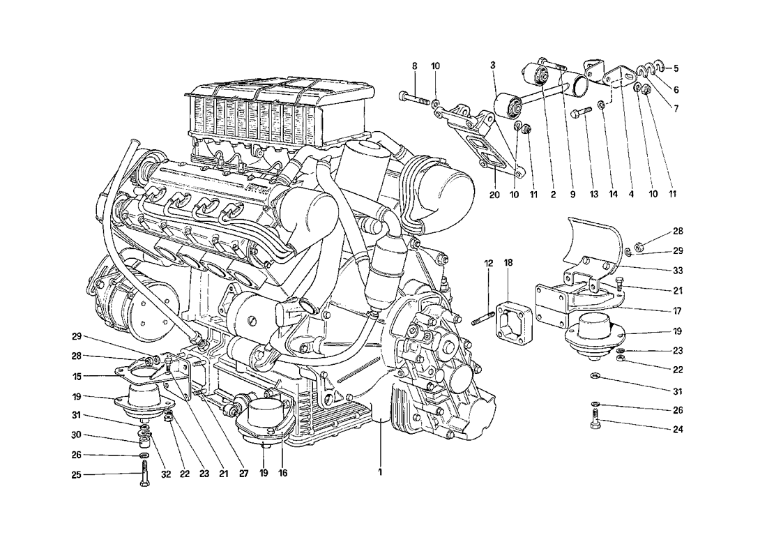 Schematic: Engine - Gearbox and Supports