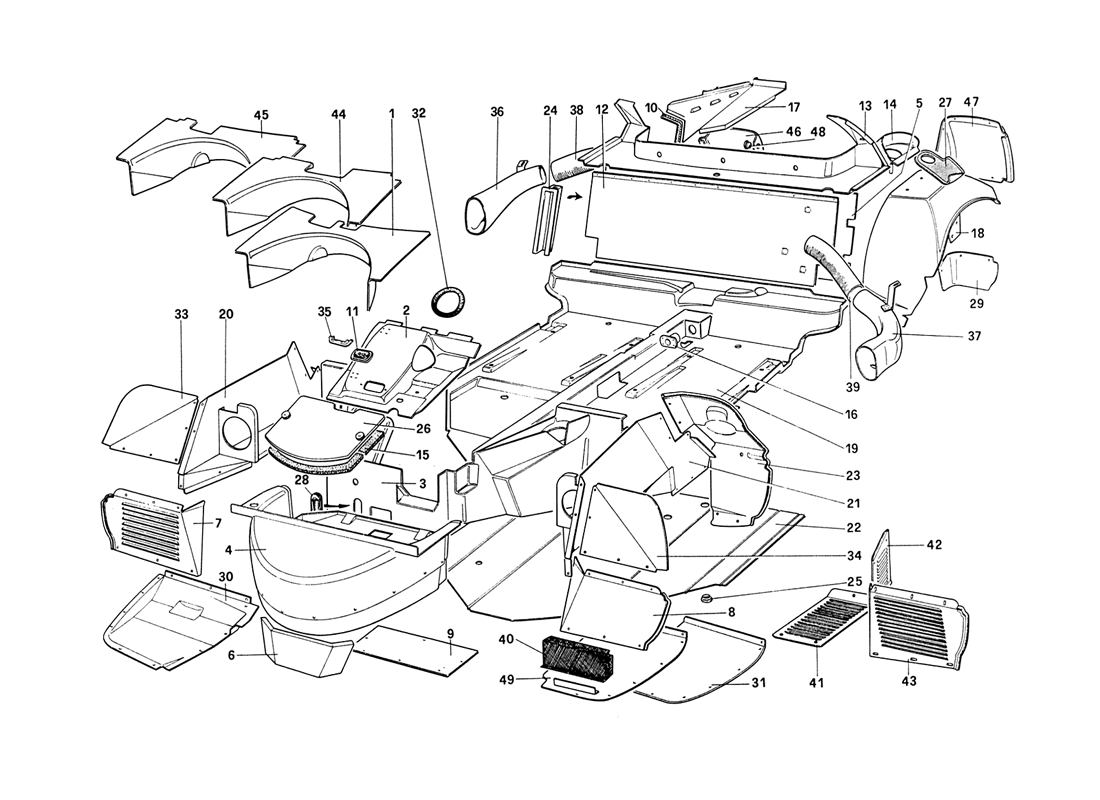 Schematic: Body Shell - Inner Elements