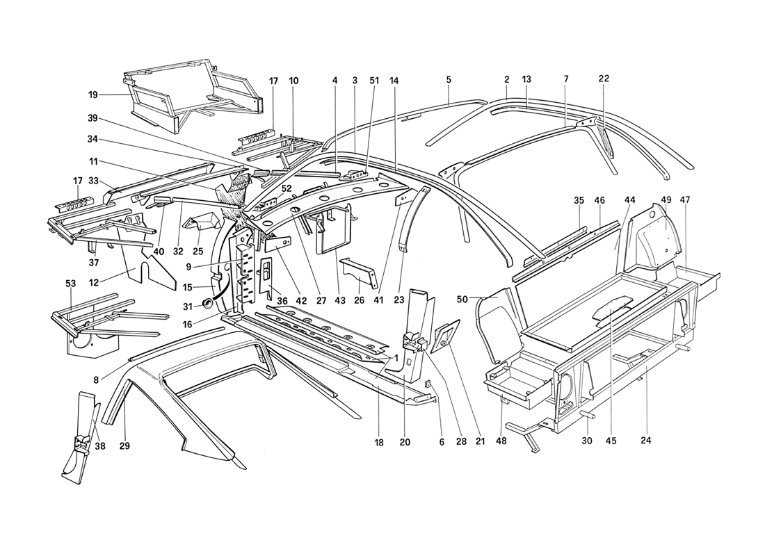 Schematic: Body Shell - Inner Elements