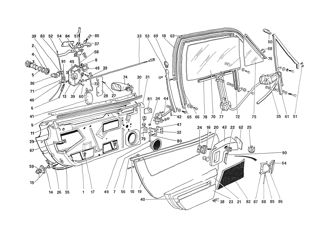 Schematic: Doors (Untill car 71595)