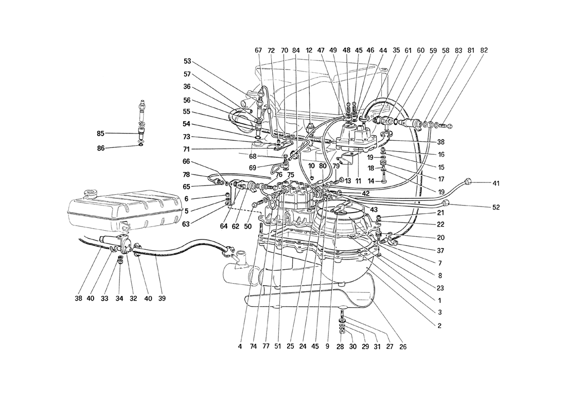 Schematic: Fuel Distributors Lines