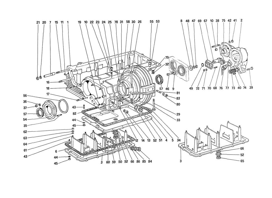 Schematic: Gearbox - Differential Housing and Oil Pump