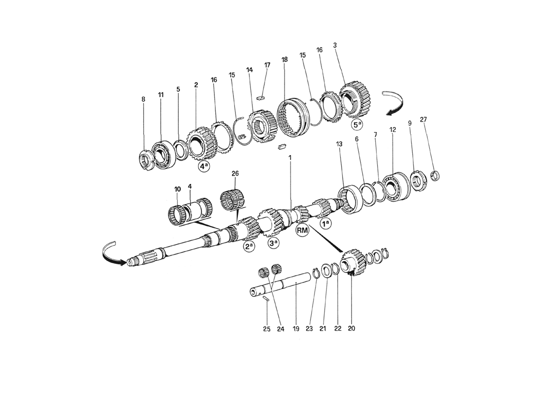 Schematic: Main Shaft Gears