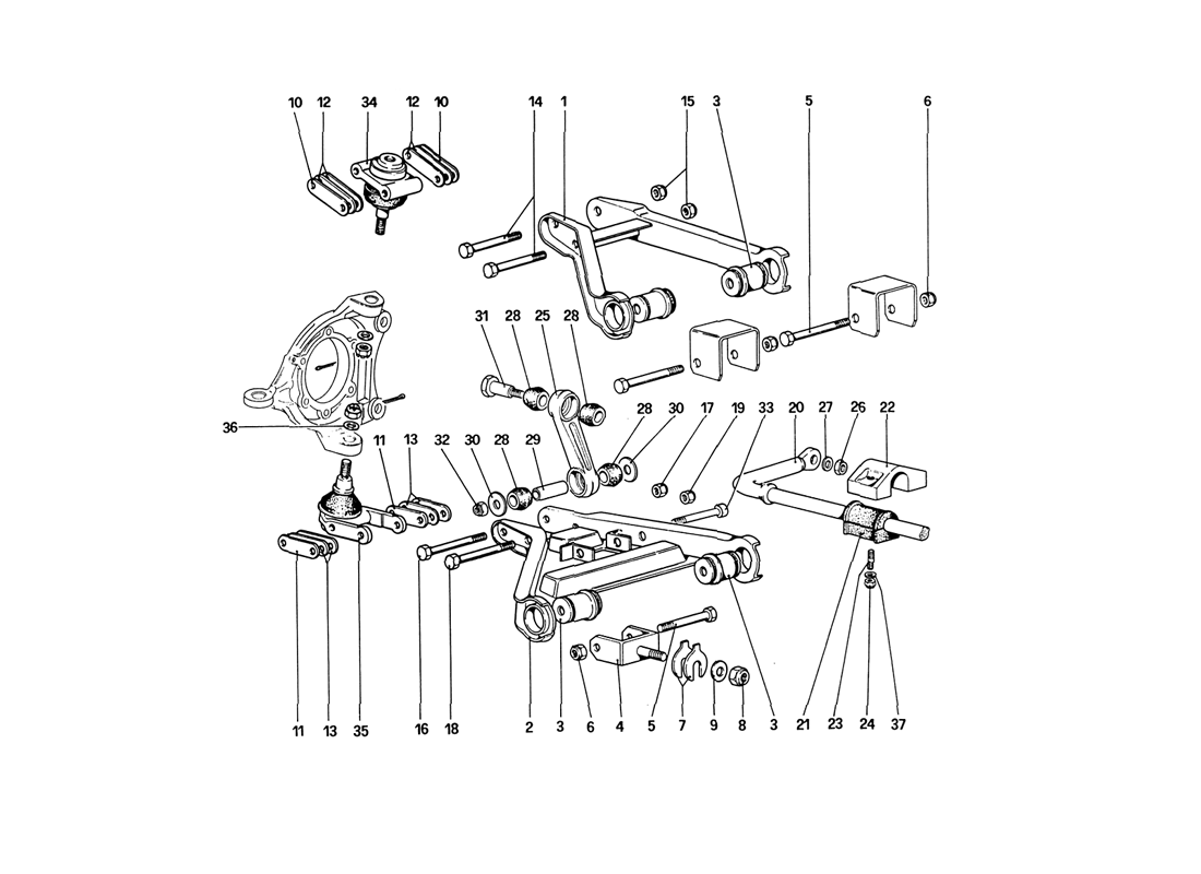 Schematic: Front Suspension - Wishbones (starting from car No. 76626)