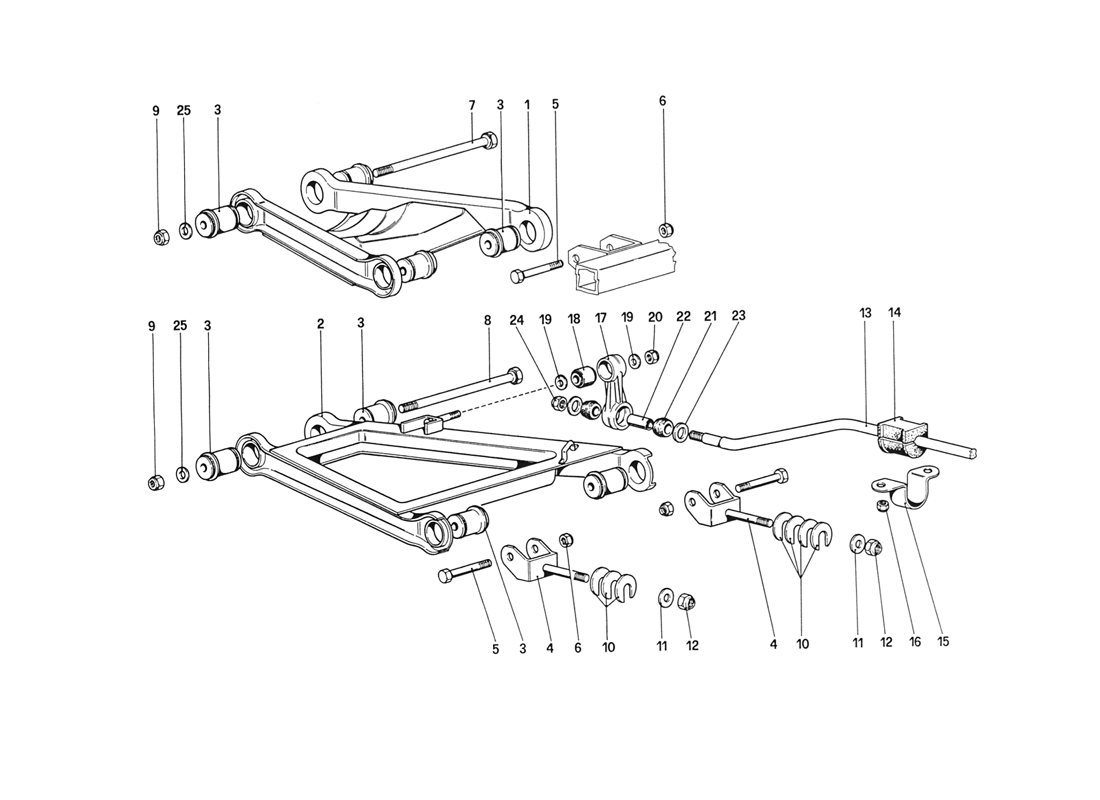 Schematic: Rear Suspension - Wishbones (starting from car No. 76626)