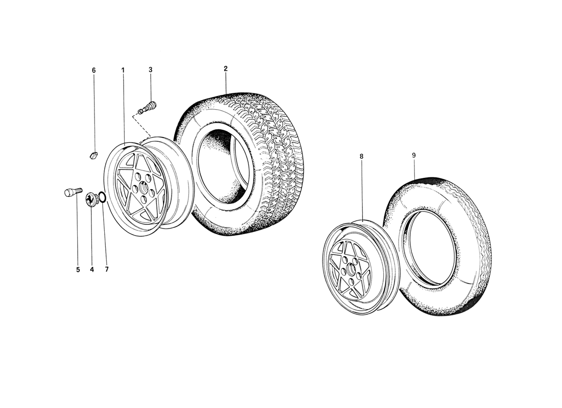 Schematic: Wheels (up to car No. 76625)