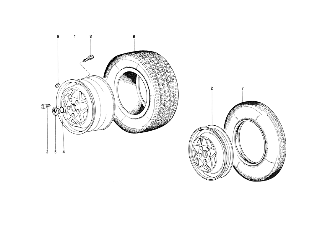 Schematic: Wheels (starting from car No. 76626)