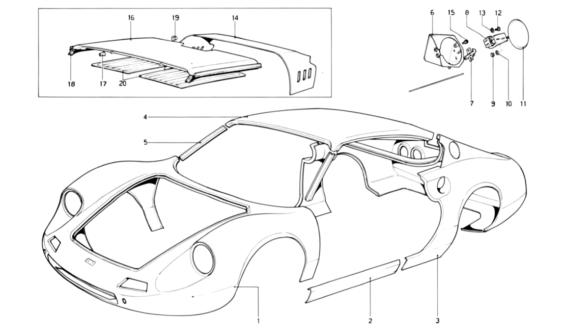 Schematic: Body Shell - Outer Elements