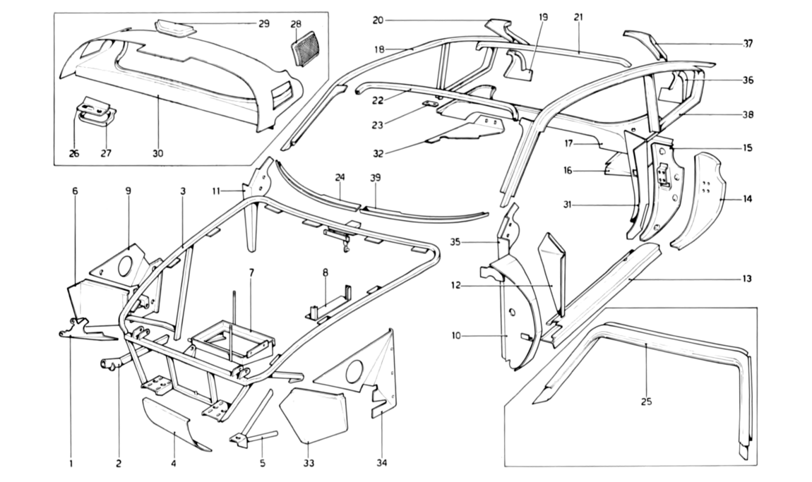 Schematic: Body Shell - Inner Elements