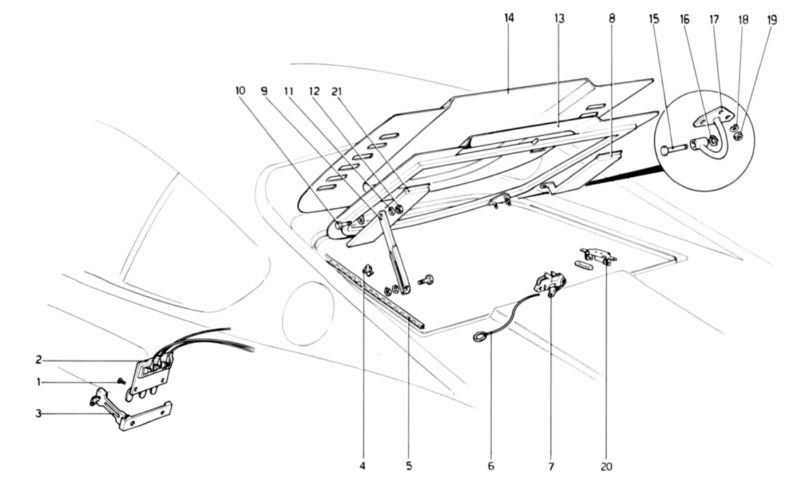 Schematic: Engine Compartment Lid and Carpeting