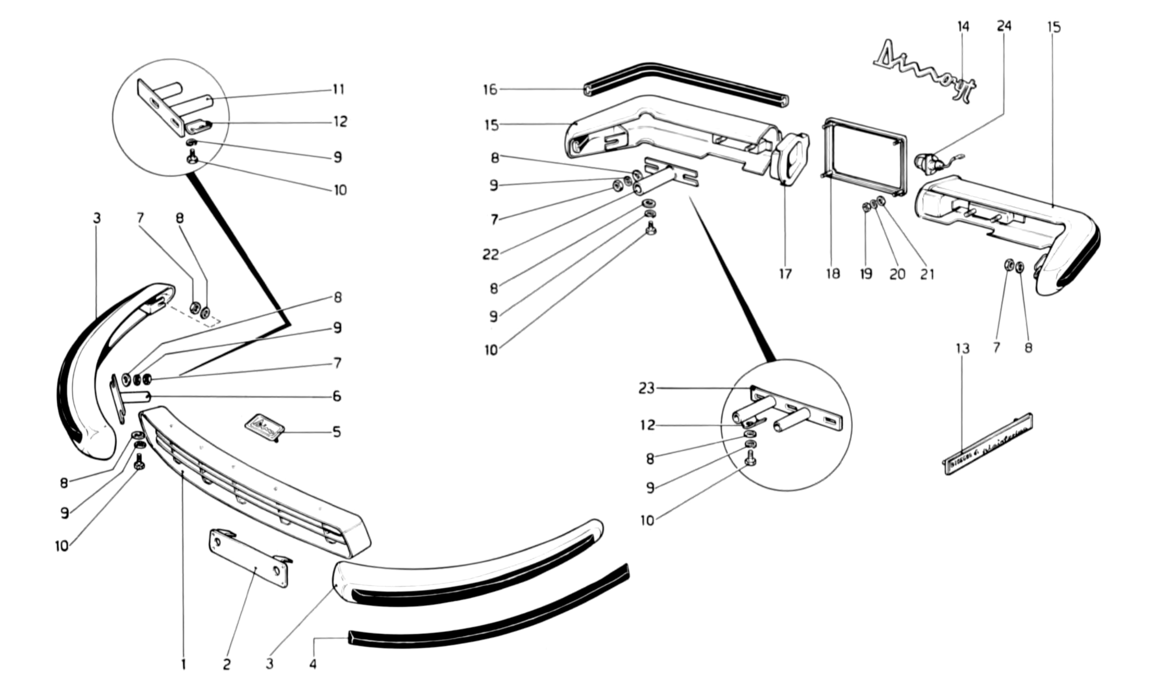 Schematic: Bumpers and Mouldings