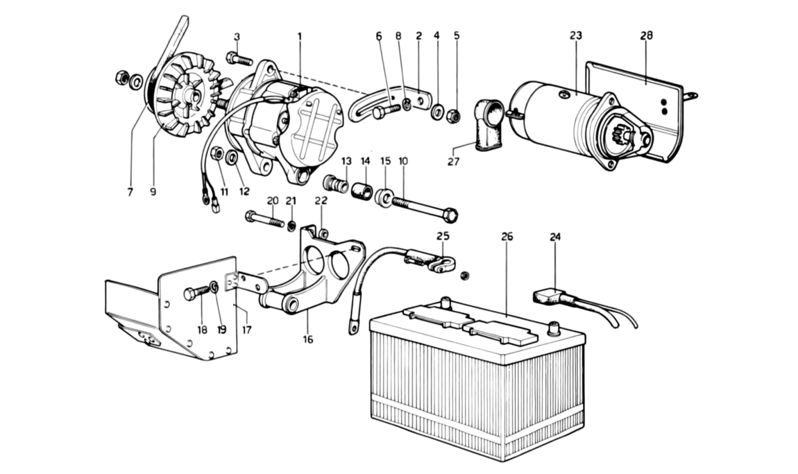 Schematic: Current Generating System - Starting Motor