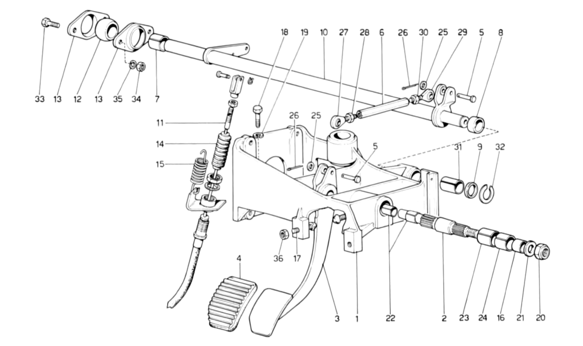 Schematic: Pedal Board - Clutch Control (Variants for RHD Versions)