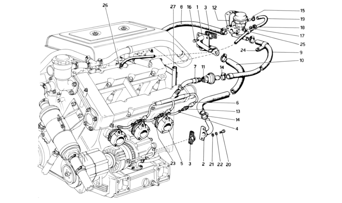 Schematic: Diverter Valve and Pipes (Variants for USA Versions)