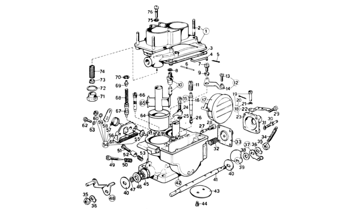 Schematic: Weber Carburettor (40 DCNF-13)