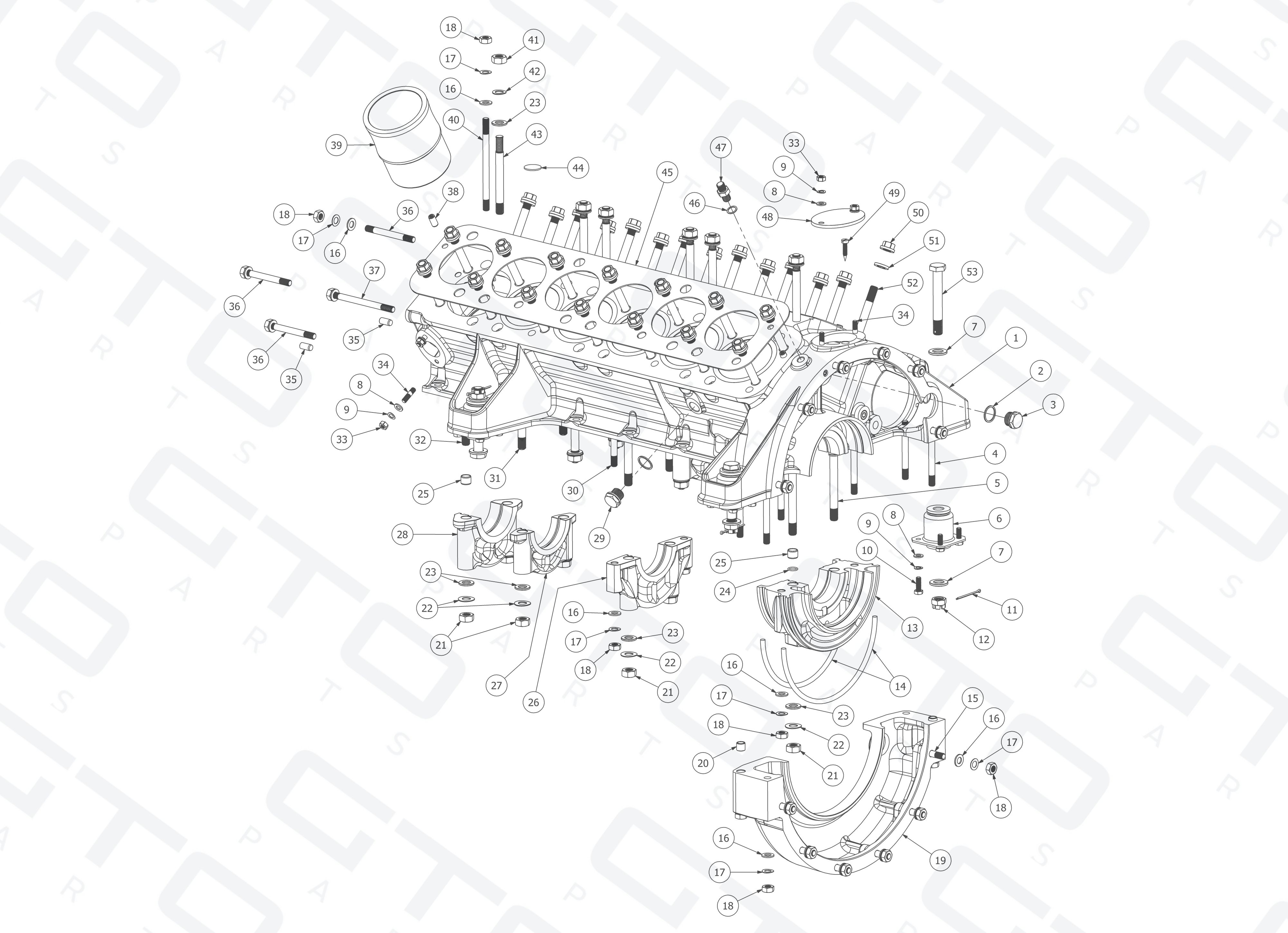 Schematic: Crankcase Assembly