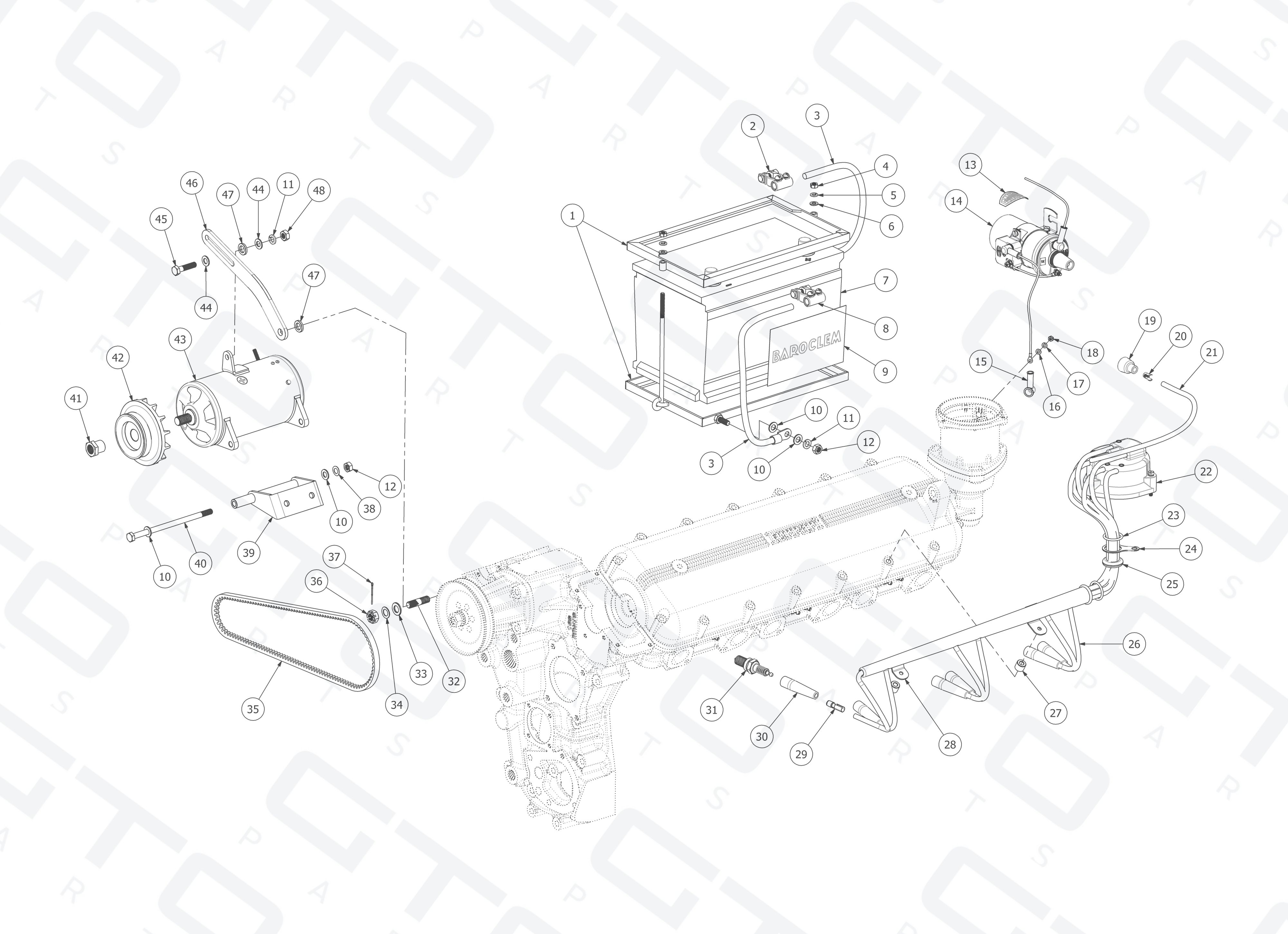 Schematic: Generator & Battery Assembly