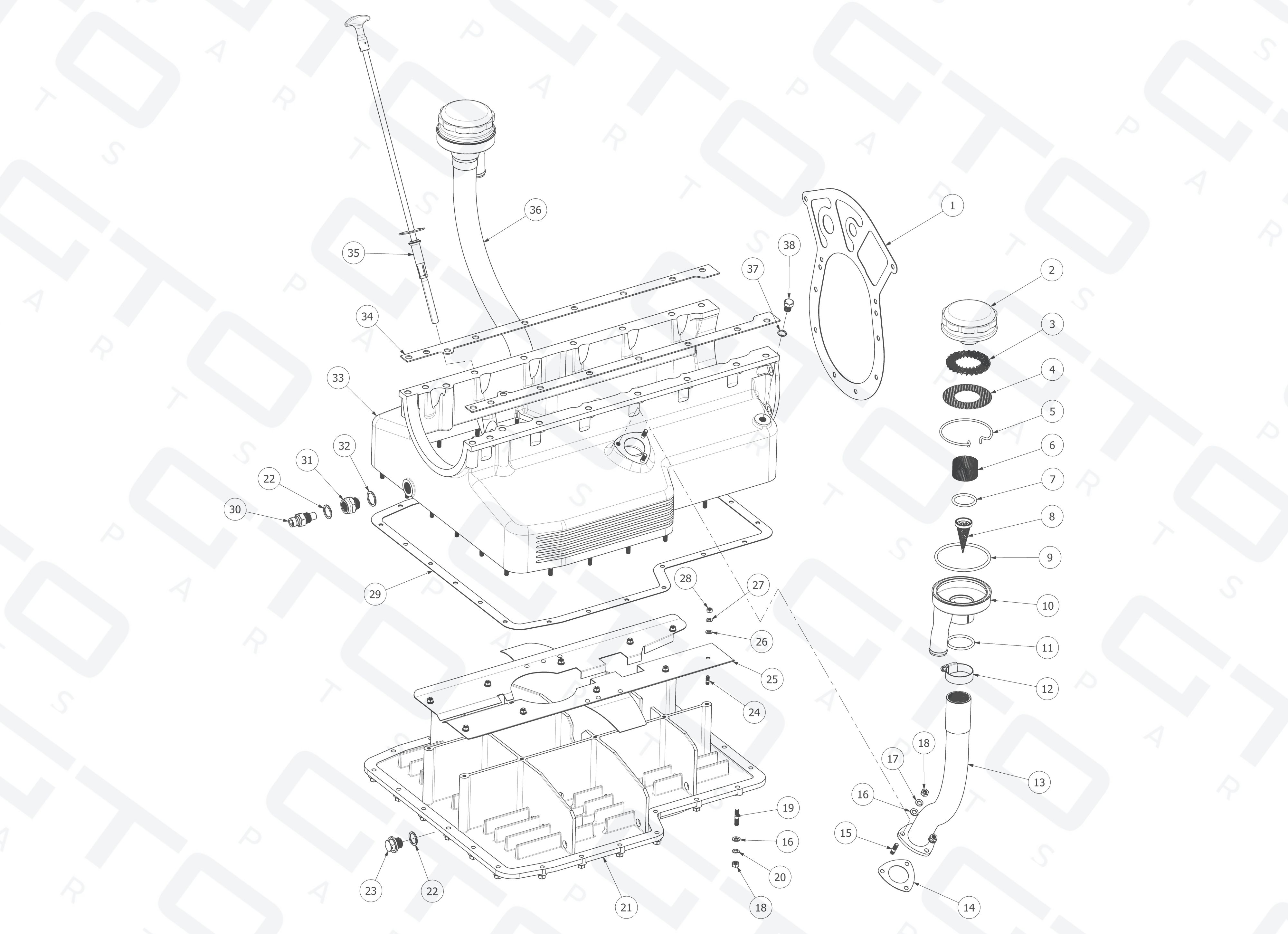 Schematic: 250 Swb Sump Assembly