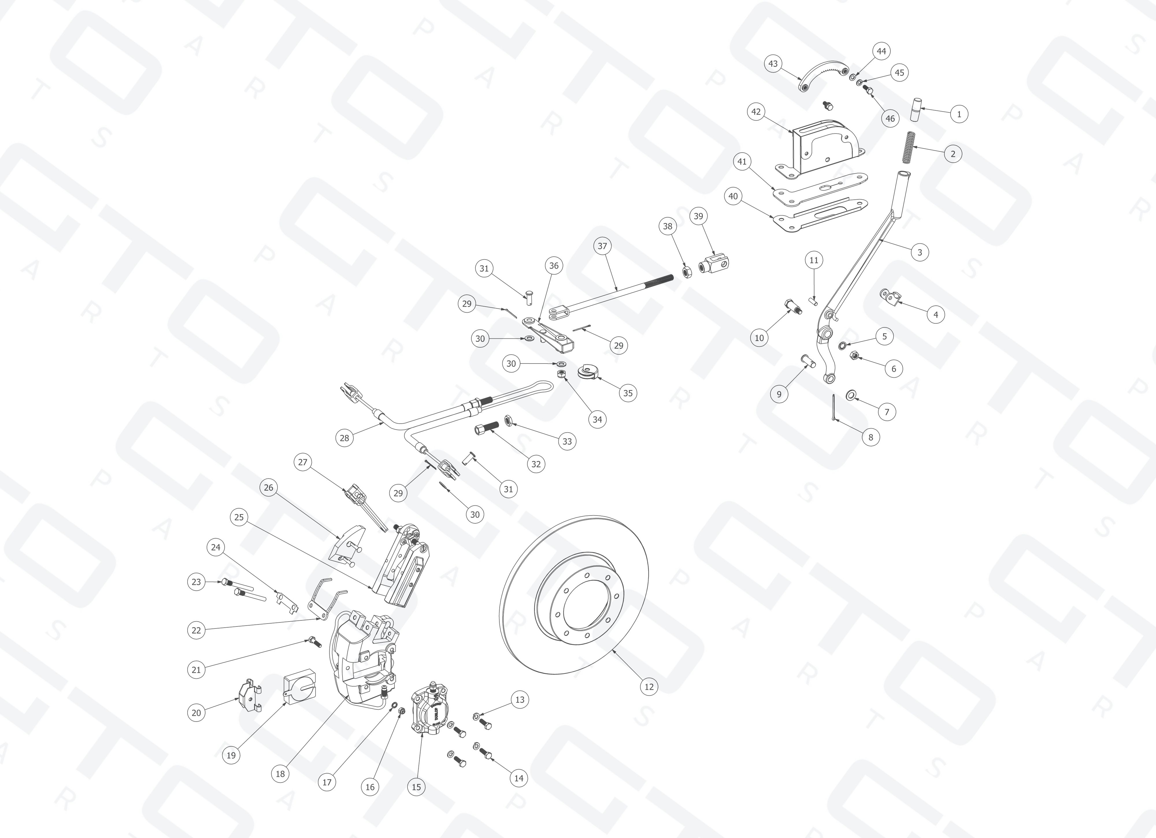 Schematic: Handbrake Assembly