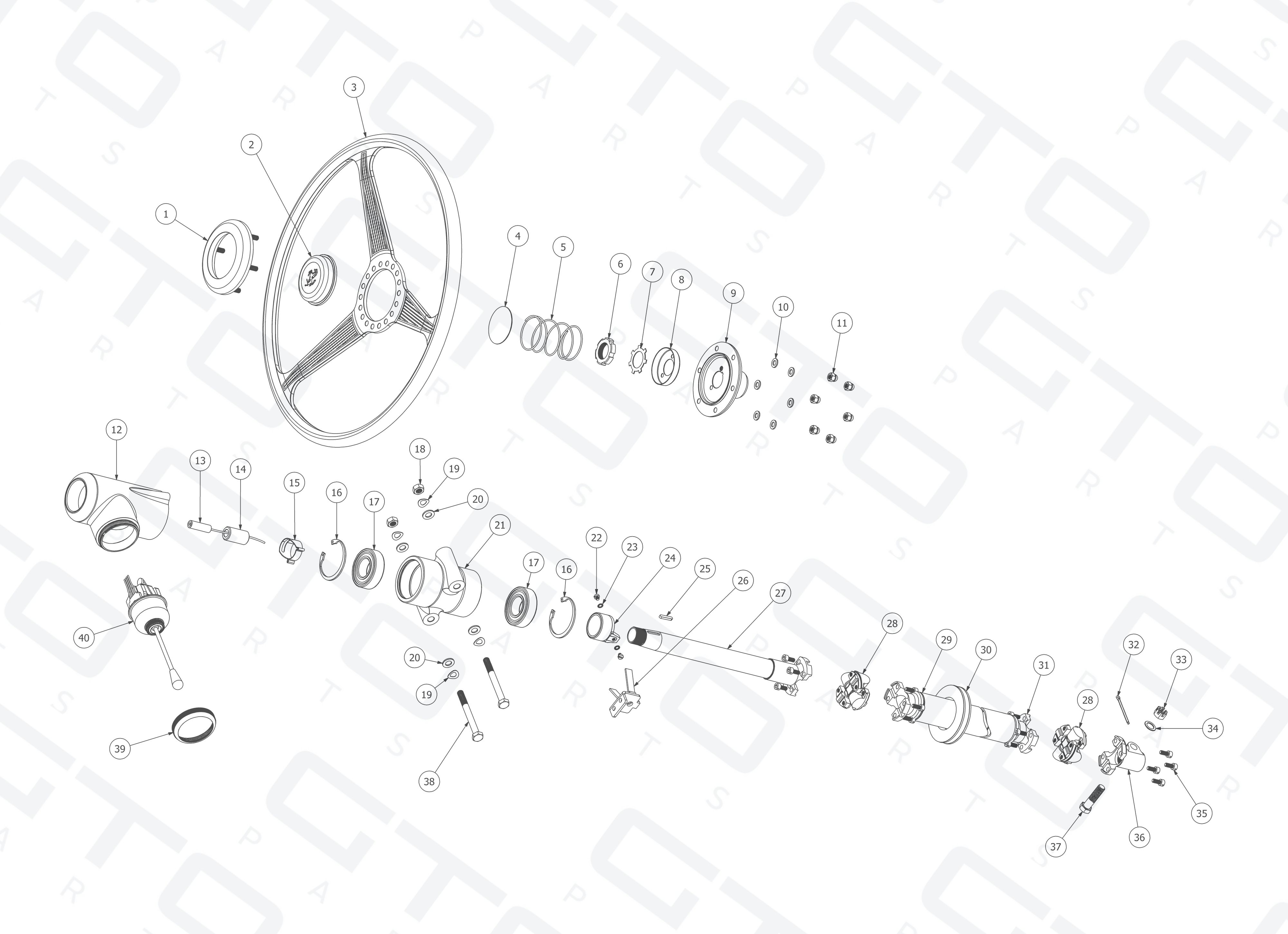 Schematic: Steering Wheel & Shaft Assembly